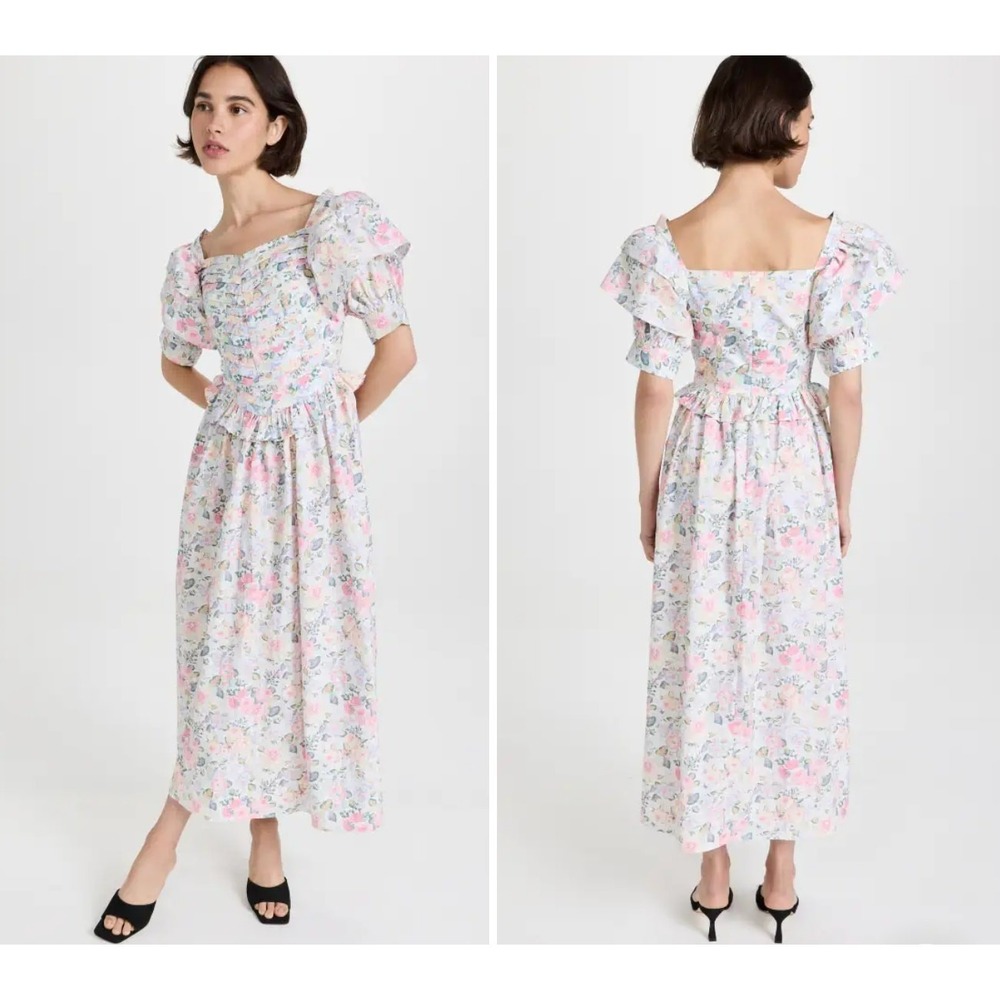 BATSHEVA X LAURA ASHLEY Botanical Floral Eden Dress‎ 10 NWT